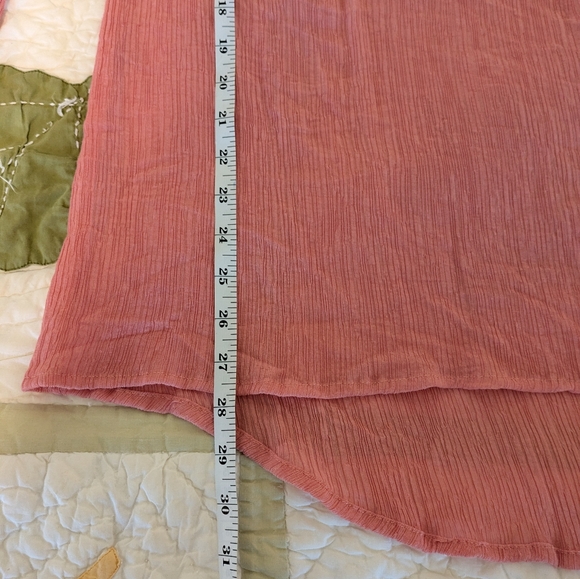 Tassels & Lace Pink Tunic Top with Netting Inset and Embroidery- L - Picture 6 of 6